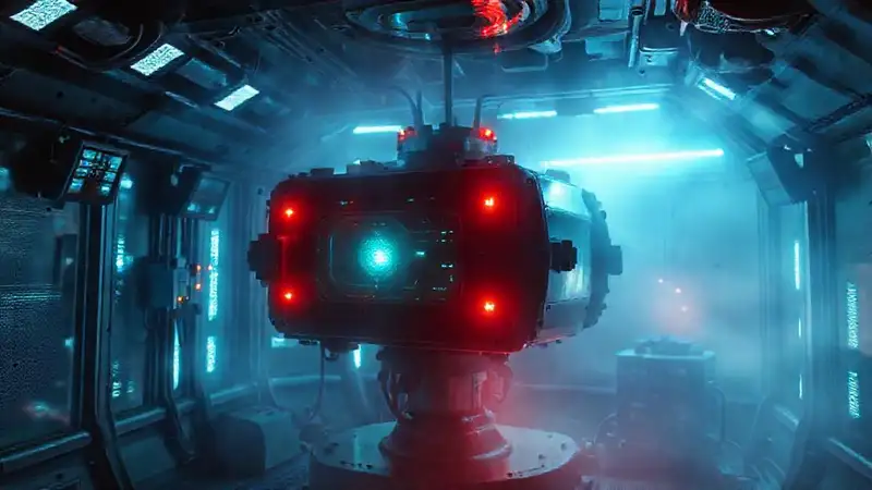 Dispositivo misterioso en entorno de alta tecnología