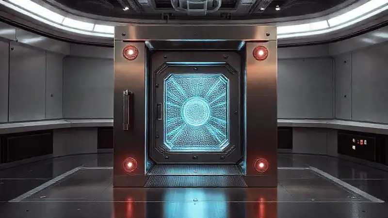 Cápsula segura de alta tecnología futurista