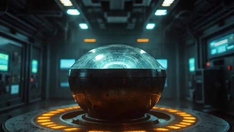 Core metálico inestable en entorno futurista