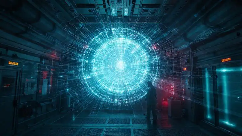 Campo energético con ondas, distorsiones y alerta