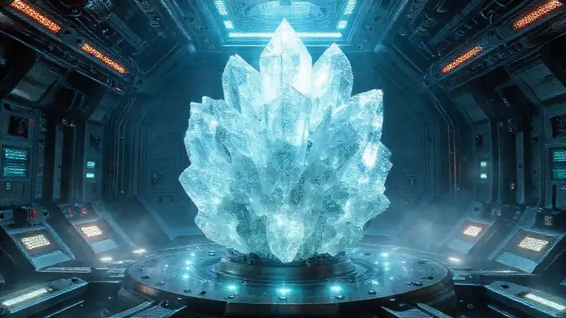 Estructura brillante con tecnología avanzada y misterio
