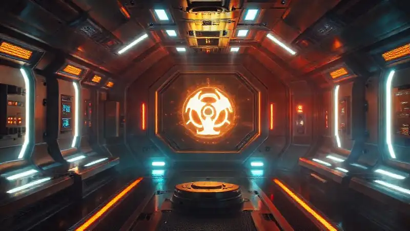 Cámara futurista con energía anómala visible constantemente