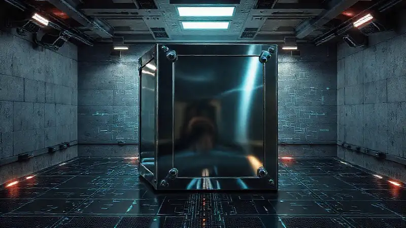 Cubo metálico altamente reflectante en contención