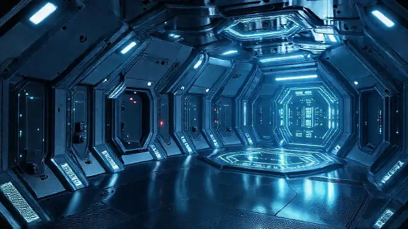 Estructura futurista de alta tecnología y seguridad