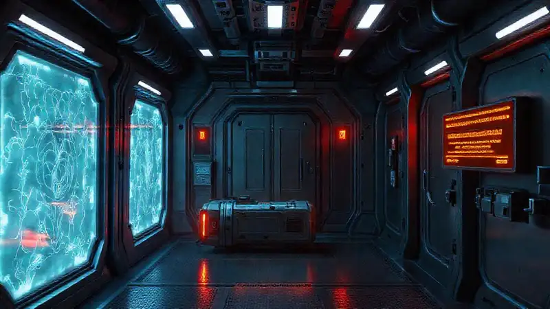 Cámara futurista de alta tecnología y tensión