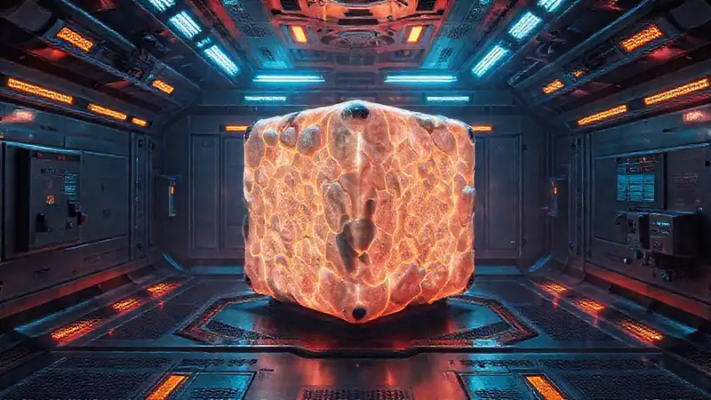 Cámara de contención con cubo misterioso brillante