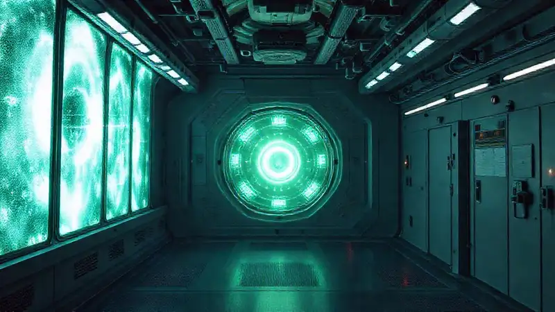 Sala técnica con campo de energía y anomalías
