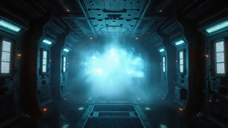 Campo energético misterioso en ambiente científico futurista