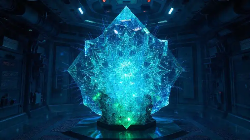 Cristal misterioso en campo de energía