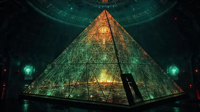 Pirámide de cristal brillante