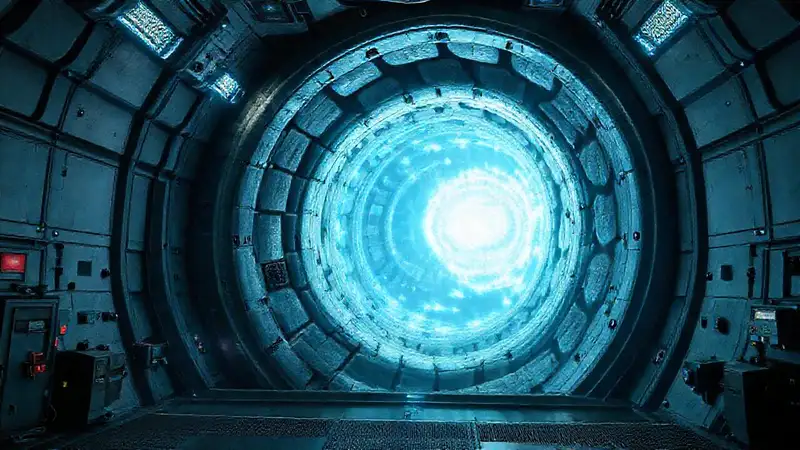 Estructura futurista con energía y seguridad