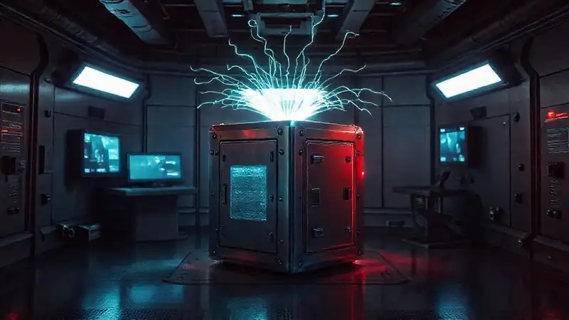 Cubo metálico con energía y misterio