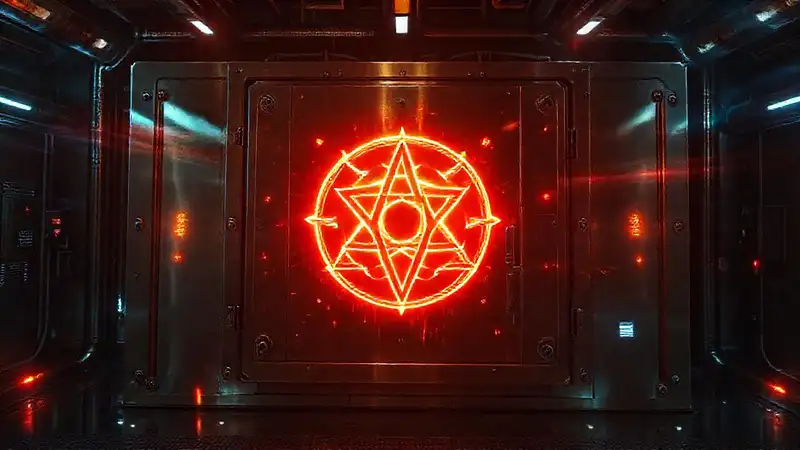 Contención futurista con energía arcana y seguridad