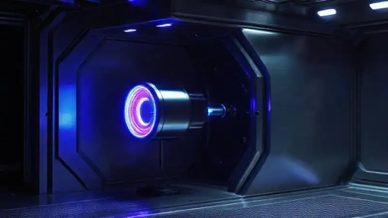 Dispositivo electromagnético en cámara futurista segura