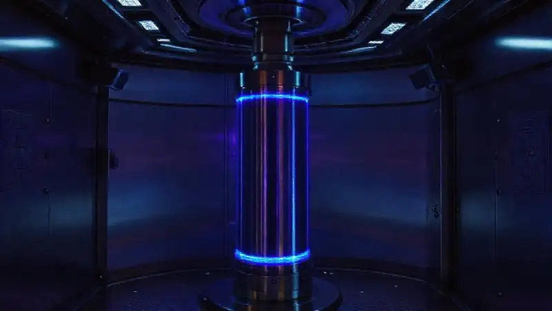 Dispositivo misterioso en sala segura de alta tecnología