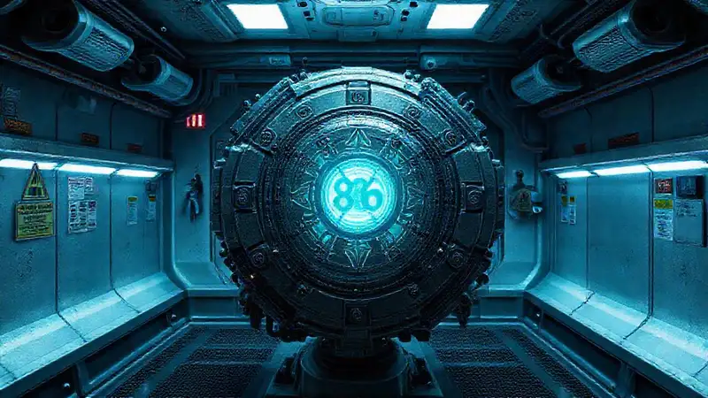 Dispositivo SCP-806 en contención segura y futurista