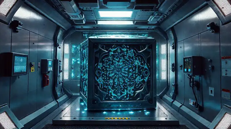 Cámara de seguridad con patrón fractal y energía