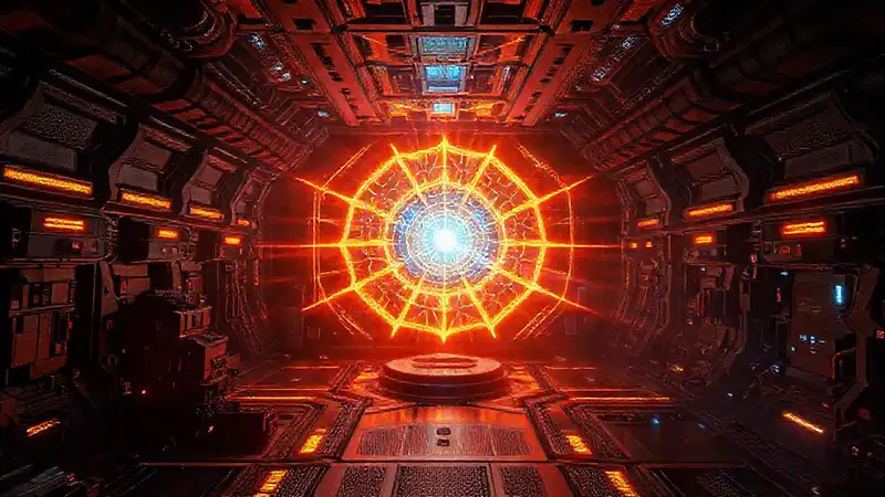 Campo de energía futurista en una cámara