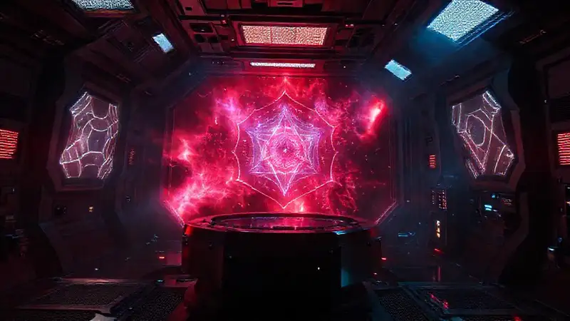 Nebulosa brillante con formas y energía alienígena