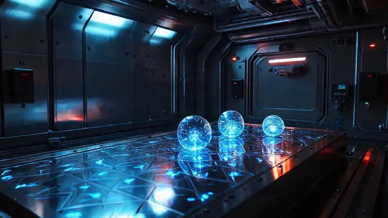 Patrón holográfico metálico en entorno futurista