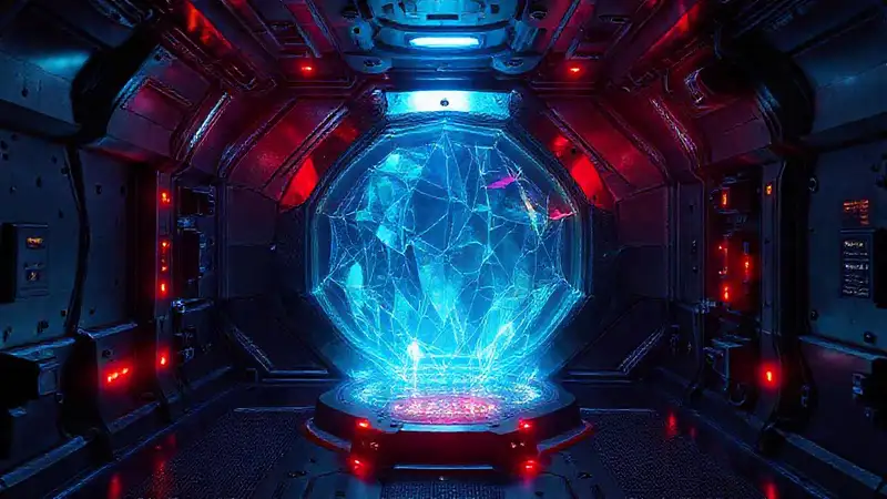 Estructuras metálicas futuristas en contenedor seguro