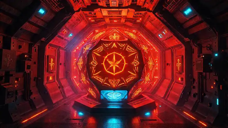 Estructura luminosa de alta seguridad misteriosa