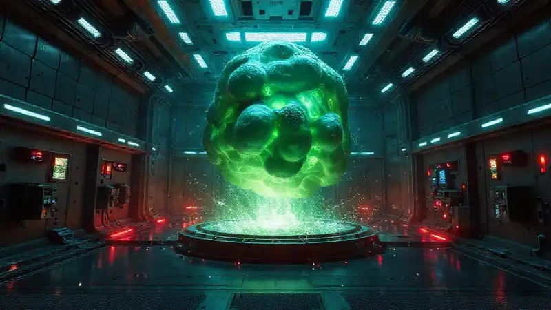 Masa misteriosa en contención con energía luminosa