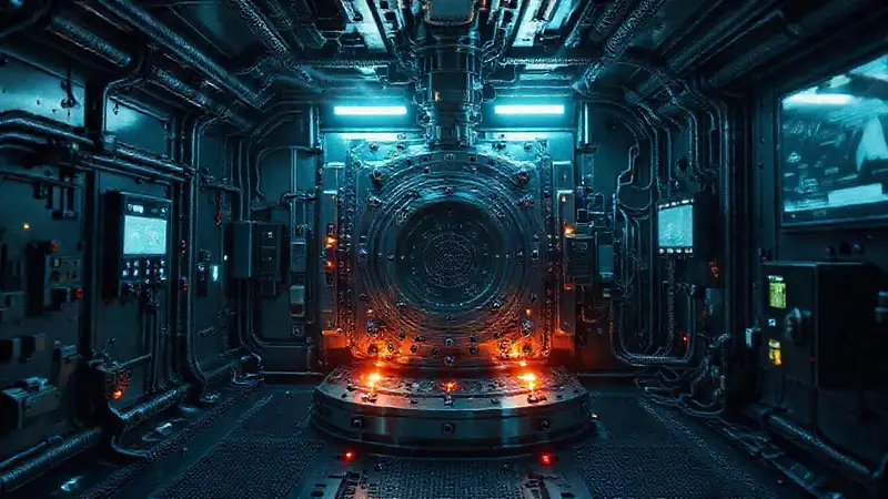 Estructura futurista y segura con energía misteriosa