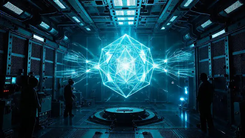 Campo energético en laboratorio futurista seguro