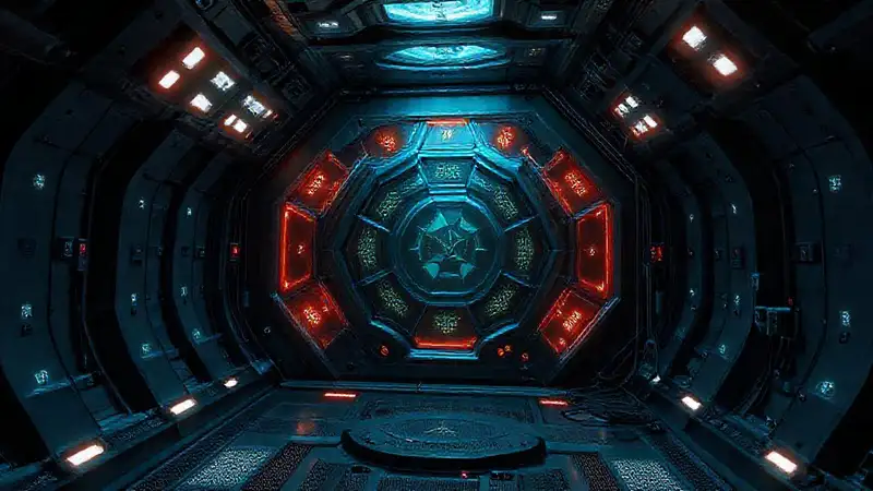 Estructura futurista con seguridad y tecnología avanzada
