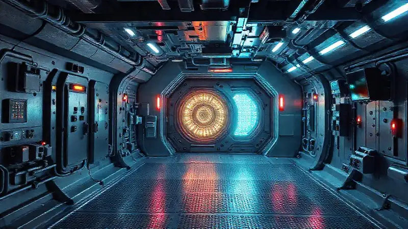 Búnker futurista y seguro con energía brillante