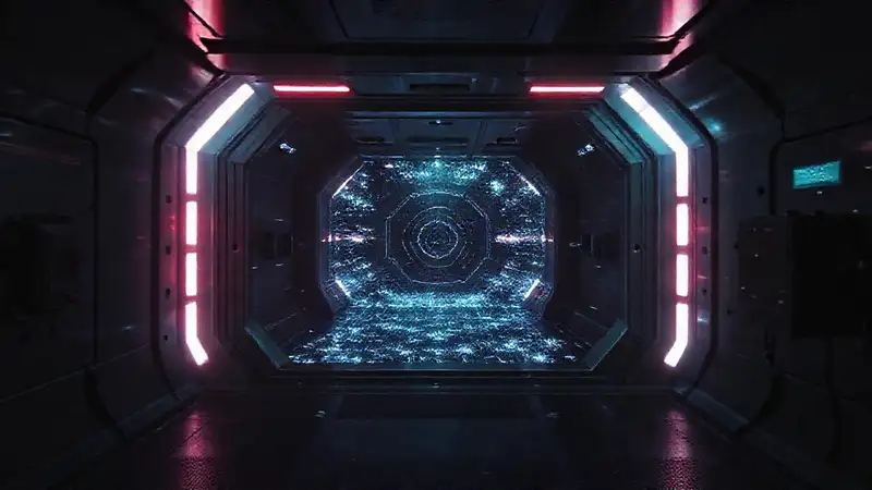Cámara futurista, tensión emocional y atmósfera inquietante