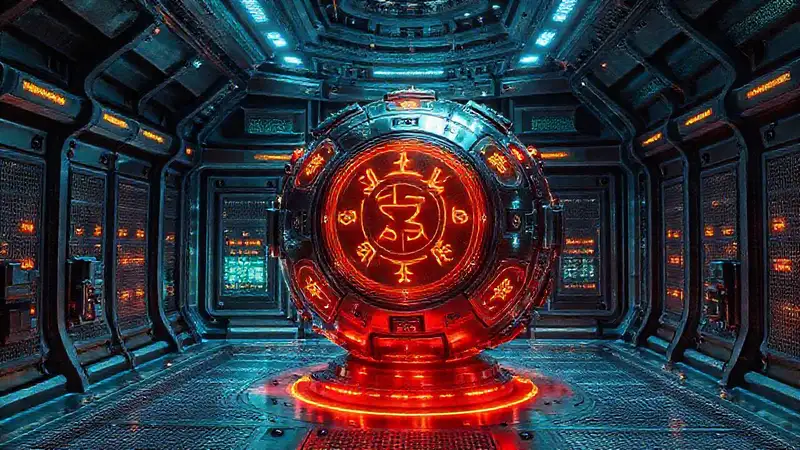 Esfera metálica en cámara de alta tecnología