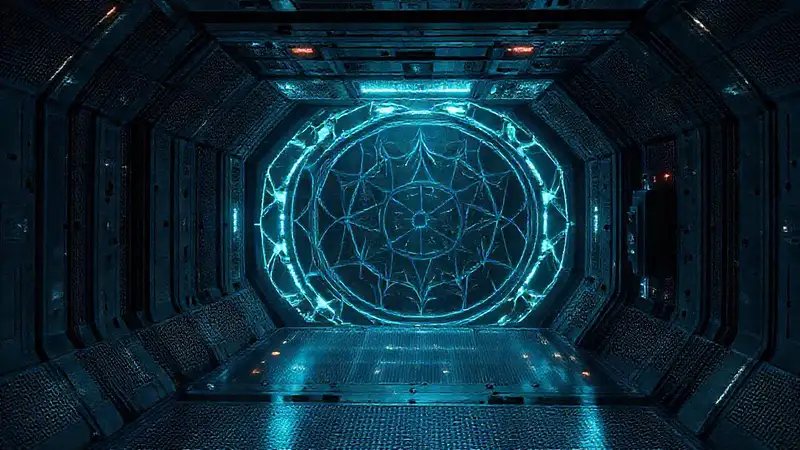 Cámara misteriosa de estructura fráctal y tecnología