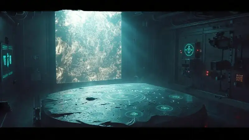 Estructura misteriosa en sala técnica ominosa