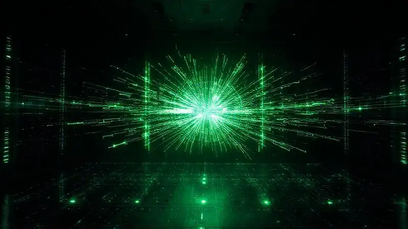 Patrón energético en campo cristales futuristas