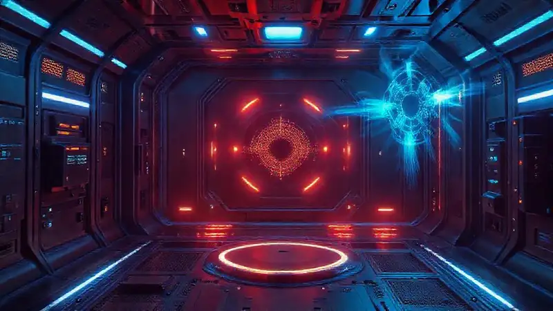 Cámara de contención futurista y misteriosa