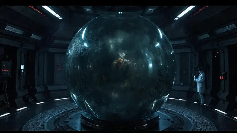 Esfera reflectante en contención de alta tecnología
