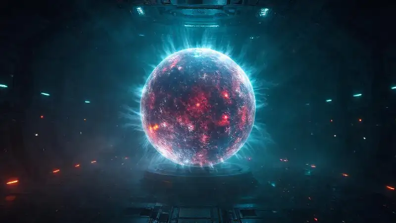 Esfera luminosa con energía misteriosa y poderosa