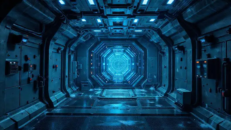 Habitáculo de alta tecnología y ambiente inquietante