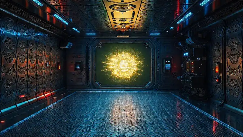 Cuarto de contención con energía y tecnología