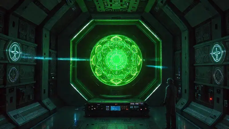 Esfera luminosa en cámara de alta tecnología