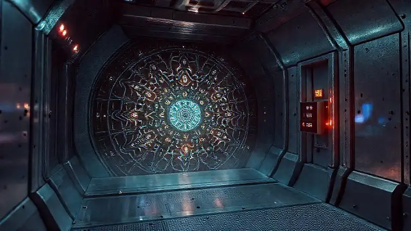 Patrón fractal misterioso en cámara segura