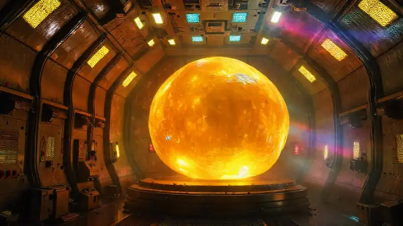 Forma amorfa luminosa en contención tecnológica segura