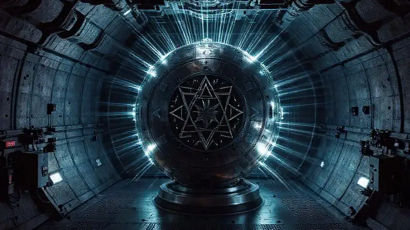 Esfera metálica con energía y seguridad misteriosa