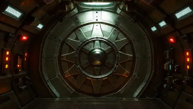 Estructura metálica misteriosa y de alta tecnología