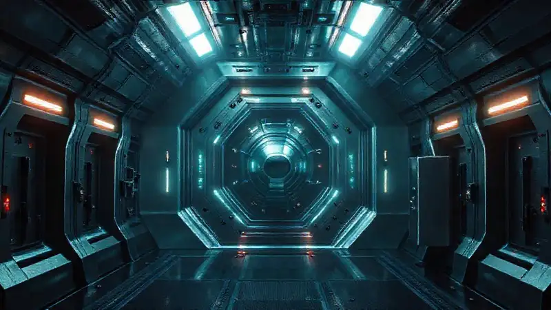 Cápsula futurista de alta seguridad con tecnología