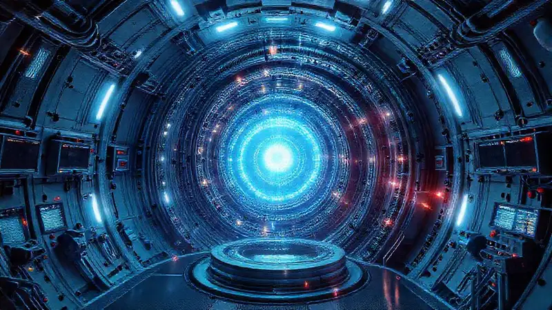 Cápsula futurista con energía y misterio
