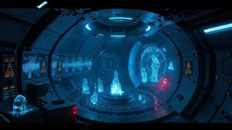 Instalación futurista segura con vibraciones y luces