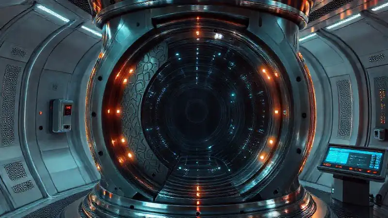 Cilindro futurista con tecnología avanzada y seguridad